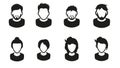 Set of people icons: men and women. Eps 10 vector